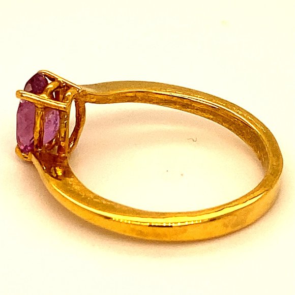 Pink Sapphire 2.51ct Solid 18K Yellow Gold Ring - Picture 6 of 7